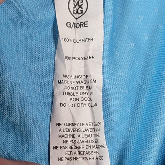 G FORE Polo Shirt Mens XL Light Blue Micro Dot Golf Performance Stretch Preppy - Picture 9 of 12